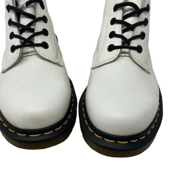 Dr. Martens 1460 SMOOTH LEATHER LACE UP BOOTS White Unisex Sz 6 Mens main image 5